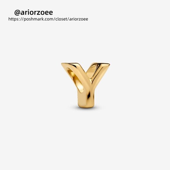 Pandora Letter Y Alphabet Mini Charm|Pendant - Picture 1 of 2